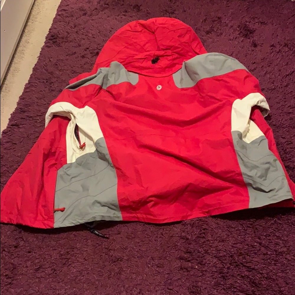 EUC Marmot red, white, and grey ski jacket men’s L - Picture 12 of 13